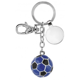 KEY CHAIN FOOTBALL BALL BLACK BLUE