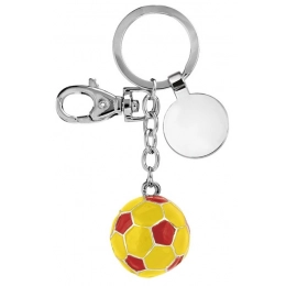 KEY CHAIN FOOTBALL BALL YELLOW/RED