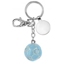 KEY CHAIN FOOTBALL BALL LIGHT BLUE