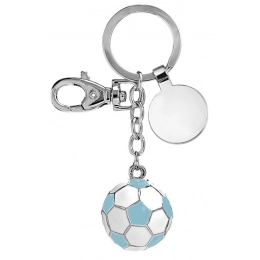 KEY CHAIN FOOTBALL BALL WHITE/LIGHT BLUE