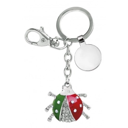 KEY CHAIN LADYBIRD GREEN/WHITE/RED