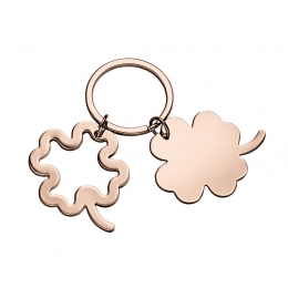 PORTACHIAVI DOPPIO QUADRIFOGLIO ROSATO