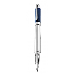 ROLLERBALL PEN BLUE MARB/CHROMED SHINY