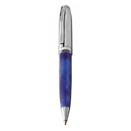 BALLPOINT PEN blue MARBLE /CHROMED SHINY