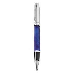 ROLLERBALL PEN blue marble/CHROMED SHINY