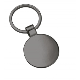 KEYCHAIN ROUND BLACK CHROMED d.35mm