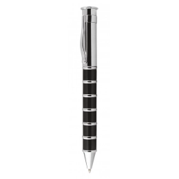 PEN WITH RINGS BLACK AND CHROMED