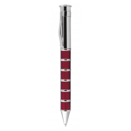 PEN WITH RINGS RED AND CHROMED
