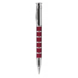 ROLLERBALL PEN  WITH RINGS RED AND CHROM