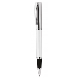 ROLLERBALL PEN WHITE AND CHROMED