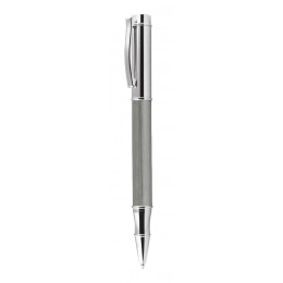 ROLLERBALL PEN GREY AND CHROMED