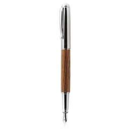 FOUNTAIN PEN WOOD AND CHROMED