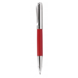 ROLLERBALL PEN METAL RED, CHROMED CAP