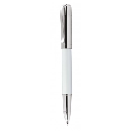ROLLERBALL PEN METAL WHITE, CHROMED CAP