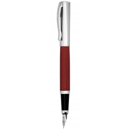 CHROMED FOUNTAIN PEN RED