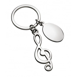 KEYCHAIN METAL SHINY TREBLE CLEF