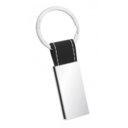 KEYCHAIN RECTANGULAR BLACK LEATHER