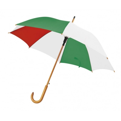 
                                            Зонт с деревянной ручкой и принтом итальянского флага
                                            