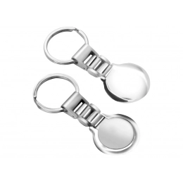 KEYCHAIN ROUND WITH CHAIN LINKS SATIN