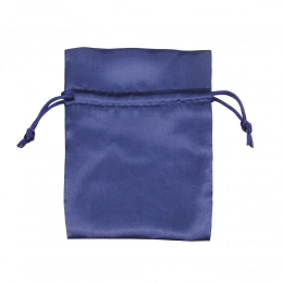 DARK BLUE SACK IN SATIN 90X120 MM