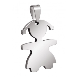 PENDANT STEEL LITTLE GIRL 22x28mm
