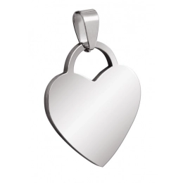 PENDANT STEEL HEART 26x30mm