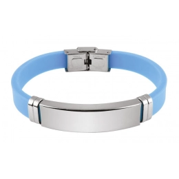 STEEL BRACELET AND LIGHT BLUE EVA