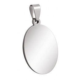 PENDANT OVAL SMALL STEEL 19x28mm