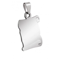 PENDANT PARCHMENT STEEL 17x26mm