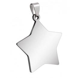 PENDANT STAR STEEL 31x34mm