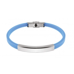 STEEL BRACELET AND LIGHT BLUE EVA 0.5CM
