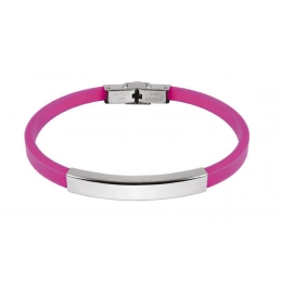 STEEL BRACELET AND PINK EVA 0.5CM