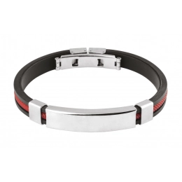 BLACK AND RED BRACELET