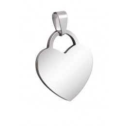 STEEL HEART PENDANT 25x20 mm