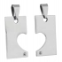 PENDANT STEEL BROKEN HEART RHINESTONE