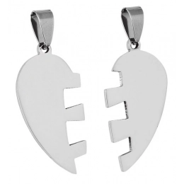 PENDANT STEEL BROKEN HEART
