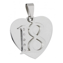 PENDANT STEEL HEART 18°