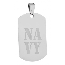 PENDANT STEEL NAVY - 25x45 mm