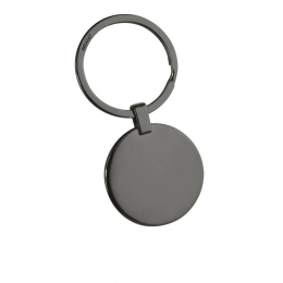 KEY CHAIN ROUND BLACK CHROMED