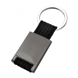 BLACK BURNISHED FABRIC KEYCHAIN