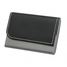 PORTABIGLIETTI METALLO BRUNITO PU NERO