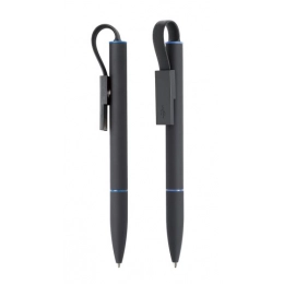 Ballpen USB Black rubberized barrel