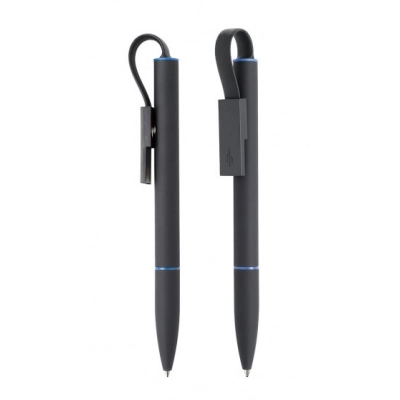 
                                                Шариковая ручка USB с черным резиновым корпусом
                                                