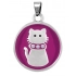 PENDANT STEEL PURPLE CAT - 24.5 mm