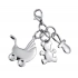 CHARM 3 IN 1 PRAM, PACIFIER, TEDDY BEAR