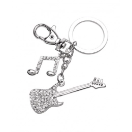 KEY CHAIN ELECTRIC GUITAR CHROMED NO BOX