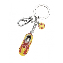KEY CHAIN FOOTBALL SHOE YELLOW RED