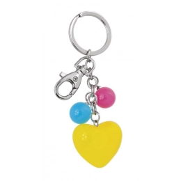 KEY CHAIN ACRYLIC HEART YELLOW - NO BOX