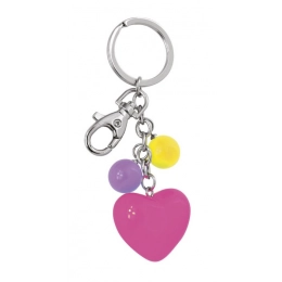 KEY CHAIN ACRYLIC HEART FUCHSIA - NO BOX