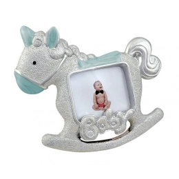 PHOTOFRAME ROCKING HORSE SKY-BLUE